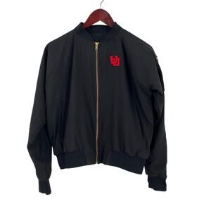 University of Utah Albion Fit black bomber jacket full zip womens size M